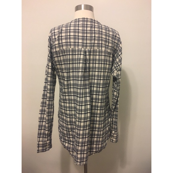 Madewell collarless messenger shirt dossier plaid - Picture 6 of 7